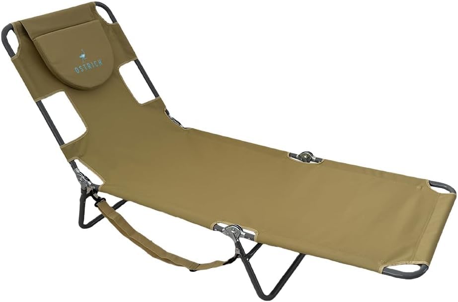 Ostrich the Original Chaise 72 x 22 Inch Lounge Portable Reclining Lounger, Outdoor Patio, Beach, Lawn, Camping, or Pool Tanning Chair, Ocean Blue