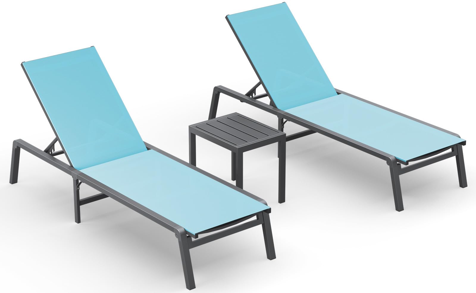 Aluminum Chaise Lounge Ourdoor - Foldable & Assemble Free Outdoor Lounge Chair with 5 Adjustable Backrest, Patio Lounge Chair for Outside Poolside Beach Pool, Khaki