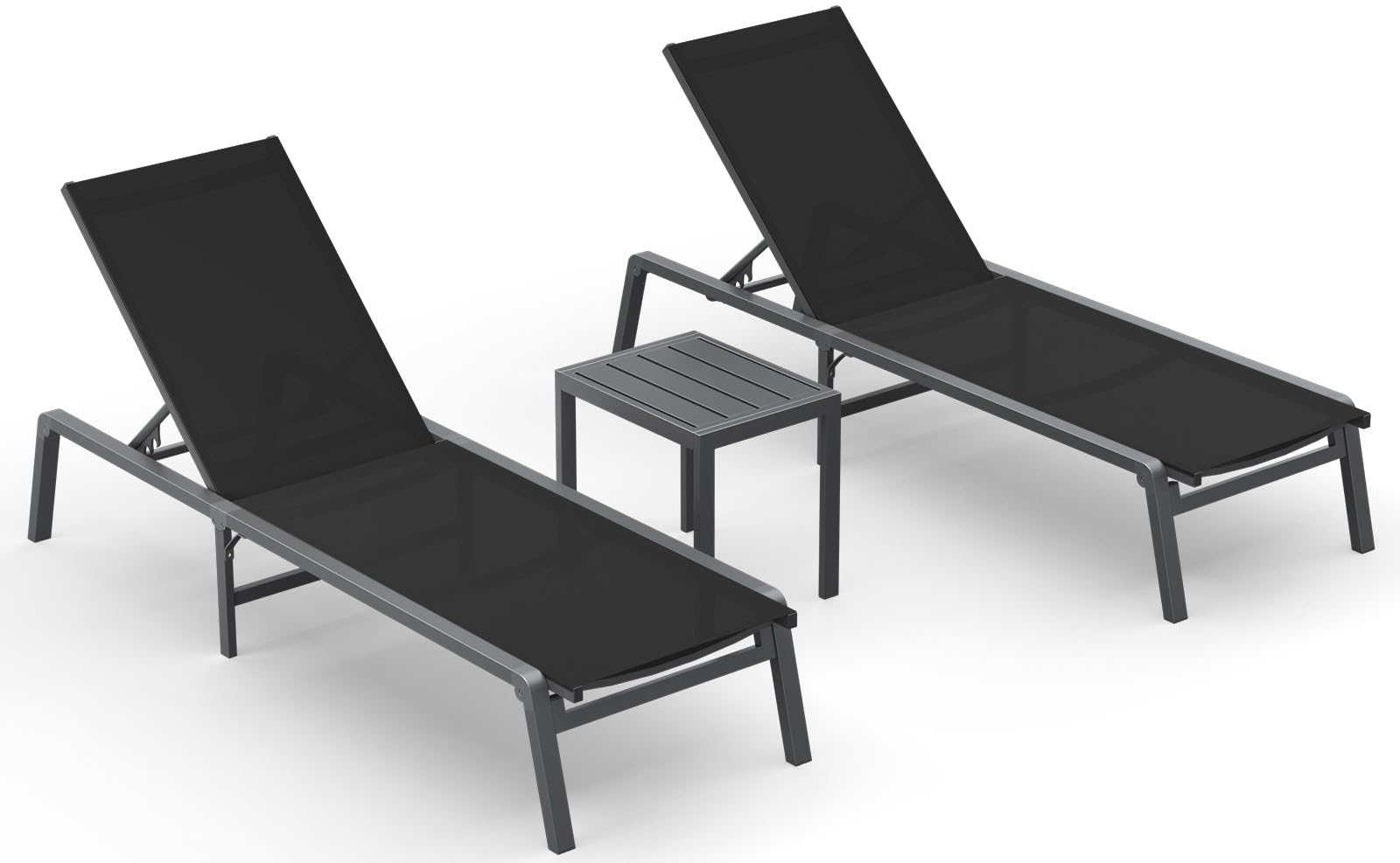 Aluminum Chaise Lounge Ourdoor - Foldable & Assemble Free Outdoor Lounge Chair with 5 Adjustable Backrest, Patio Lounge Chair for Outside Poolside Beach Pool, Khaki