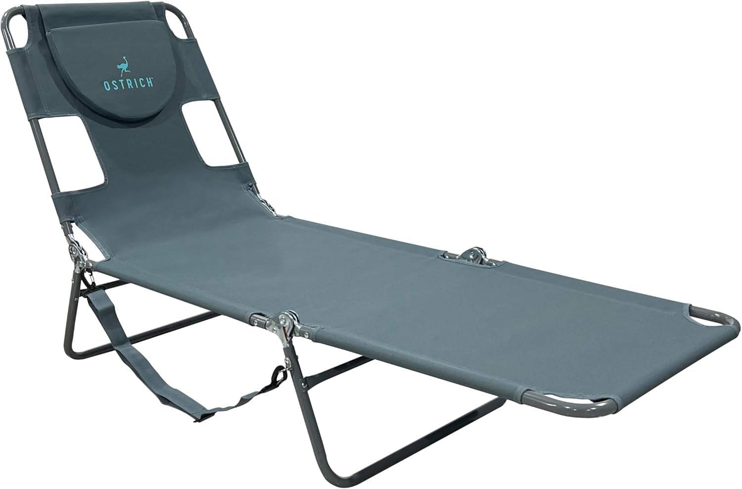 Ostrich the Original Chaise 72 x 22 Inch Lounge Portable Reclining Lounger, Outdoor Patio, Beach, Lawn, Camping, or Pool Tanning Chair, Ocean Blue