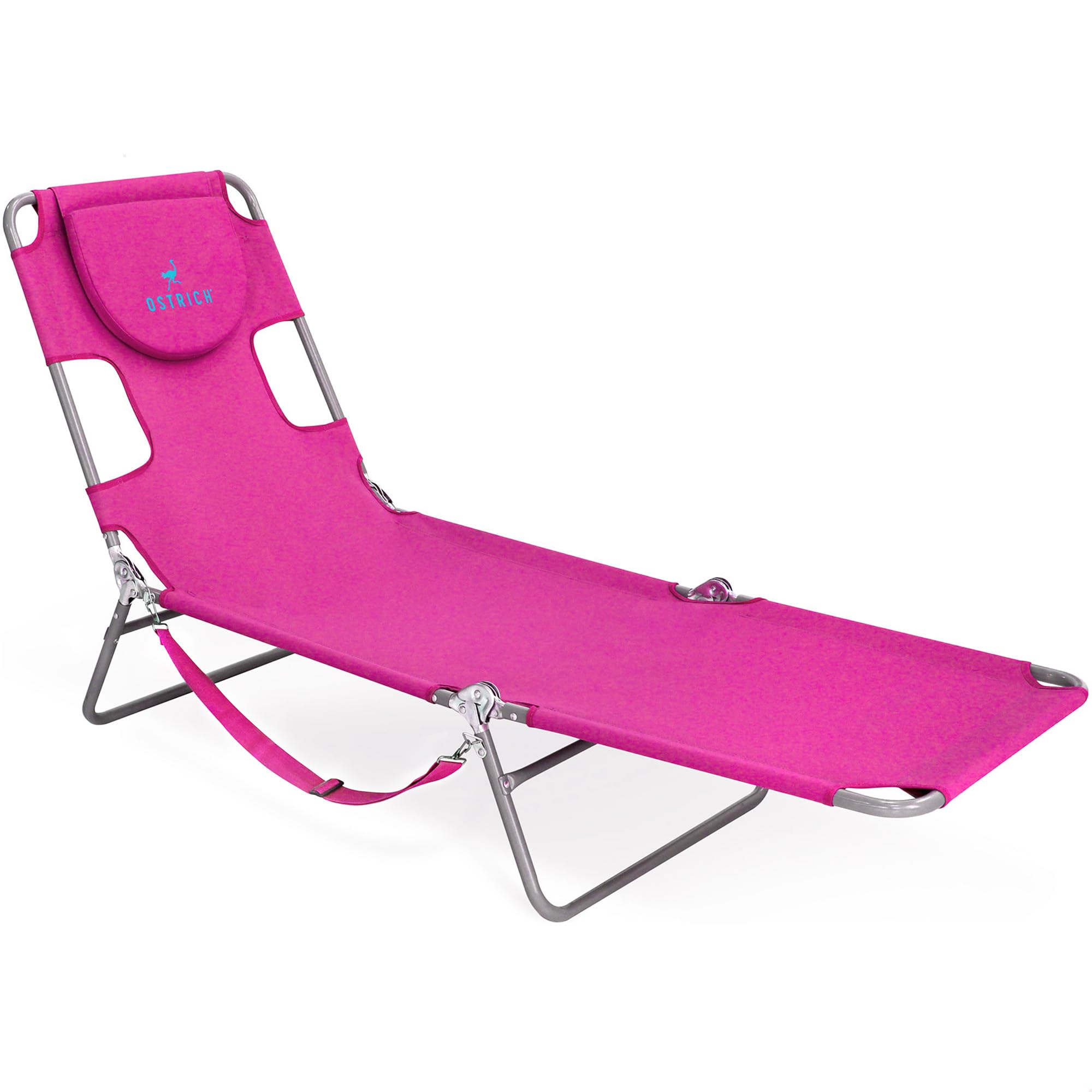Ostrich the Original Chaise 72 x 22 Inch Lounge Portable Reclining Lounger, Outdoor Patio, Beach, Lawn, Camping, or Pool Tanning Chair, Ocean Blue
