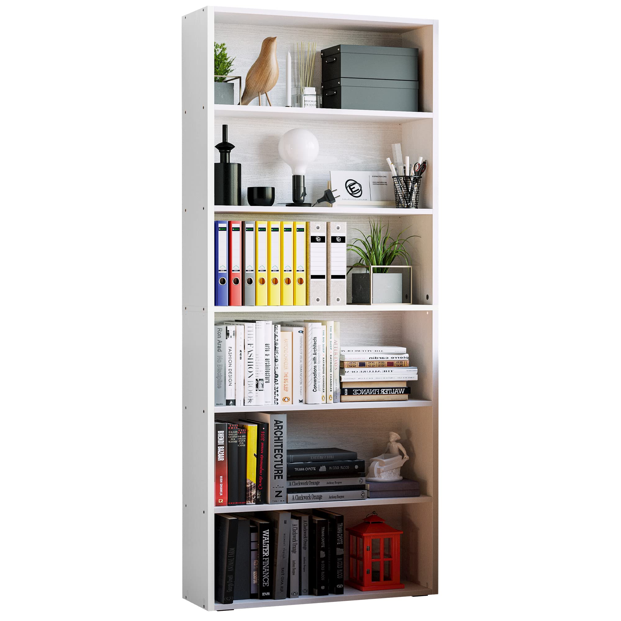 IRONCK Industrial Bookshelves and Bookcases Floor Standing 6 Shelf Display Storage Shelves 70 in Tall Bookcase Home Decor Furniture for Home Office, Living Room, Bed Room, Vintage Brown