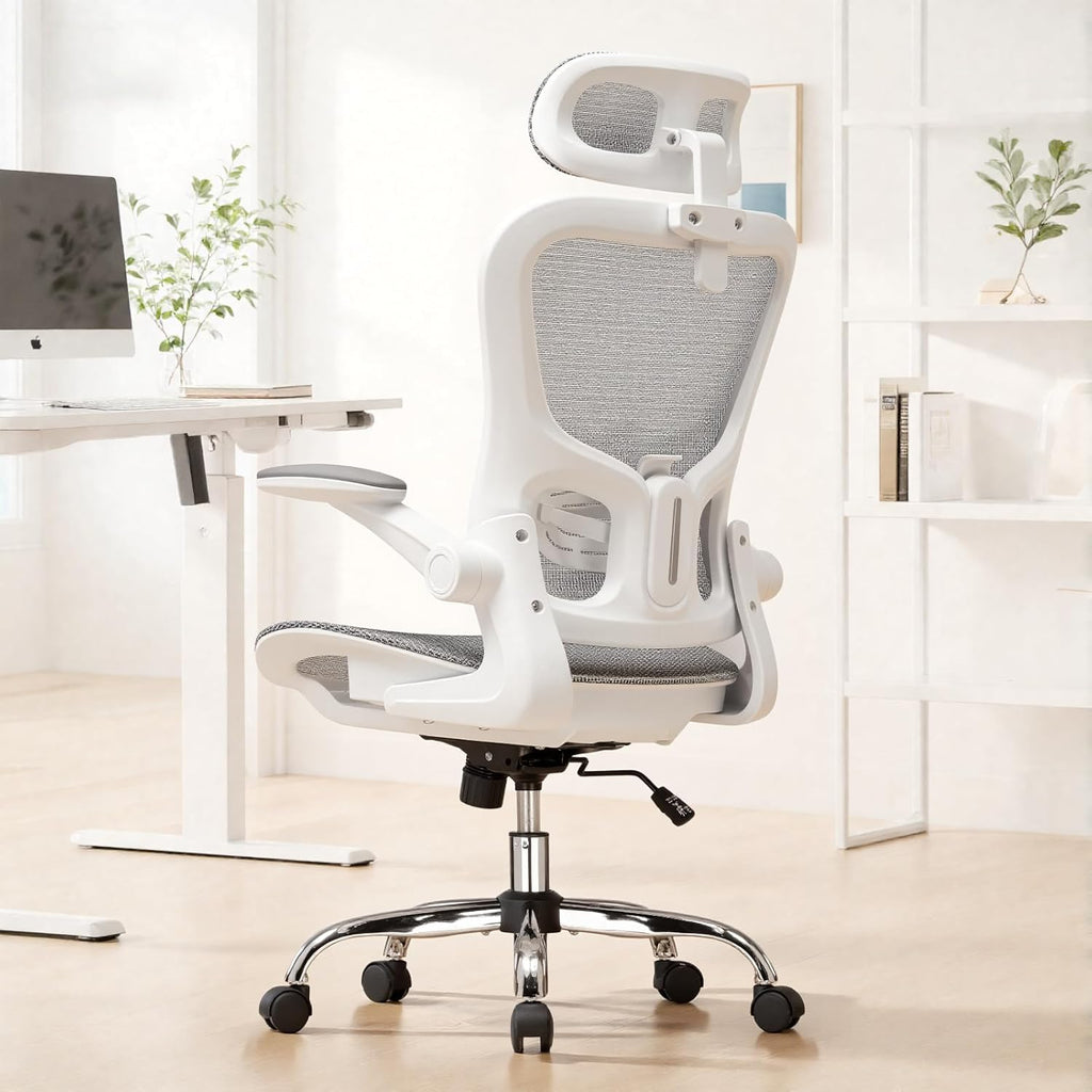 GTPLAYER Office Chair, Home Ergonomic Desk Chair with High Back Mesh, Mesh Office Computer Desk Chairs with Adjustable Lumbar Support, Rolling Work Swivel Task Chairs with 3D Armrests and Headrest