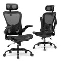 GTPLAYER Office Chair, Home Ergonomic Desk Chair with High Back Mesh, Mesh Office Computer Desk Chairs with Adjustable Lumbar Support, Rolling Work Swivel Task Chairs with 3D Armrests and Headrest