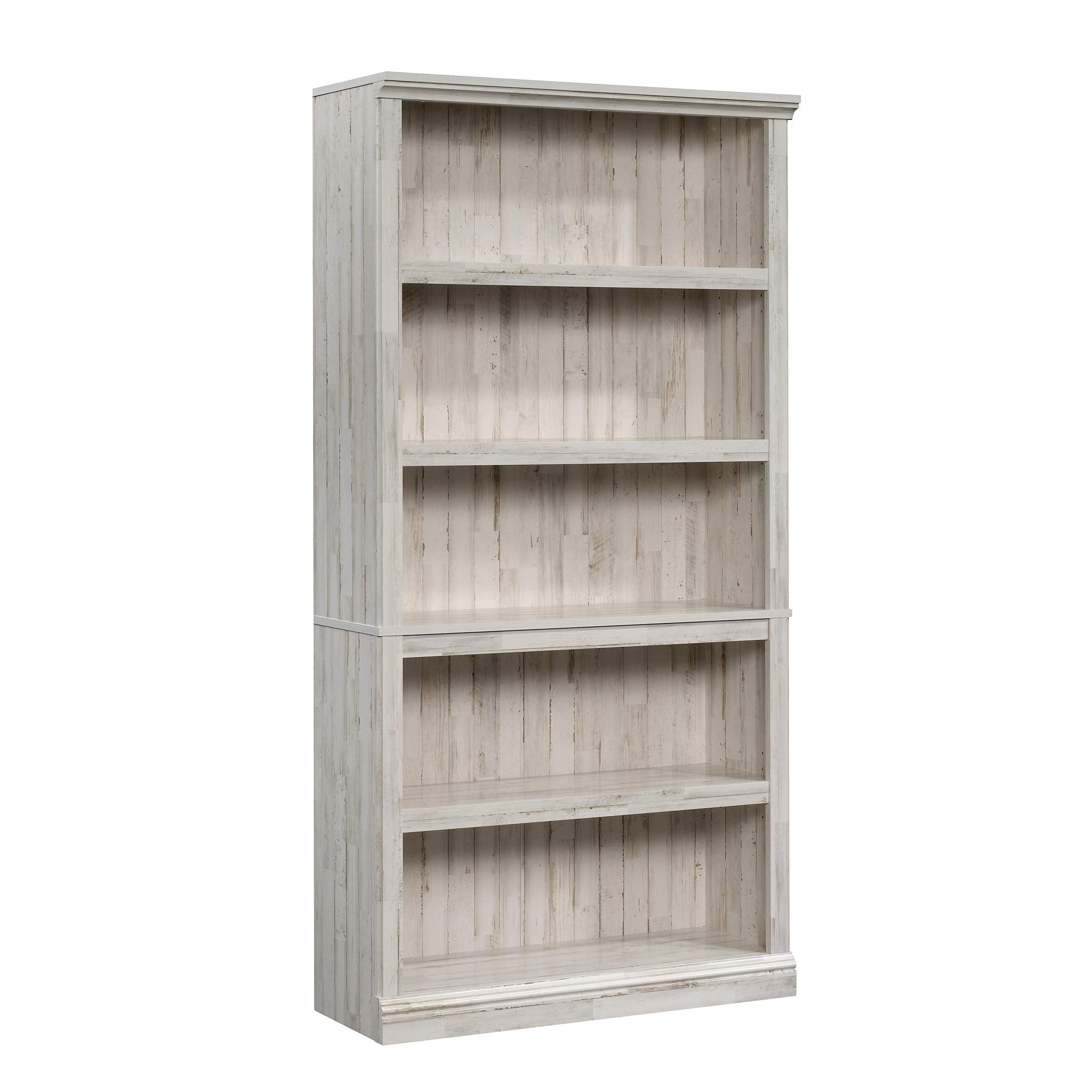 Sauder 5 Tier Book Shelf Wooden Bookcase Multipurpose Bookshelf for Home Office, Living Room, in Vintage Oak