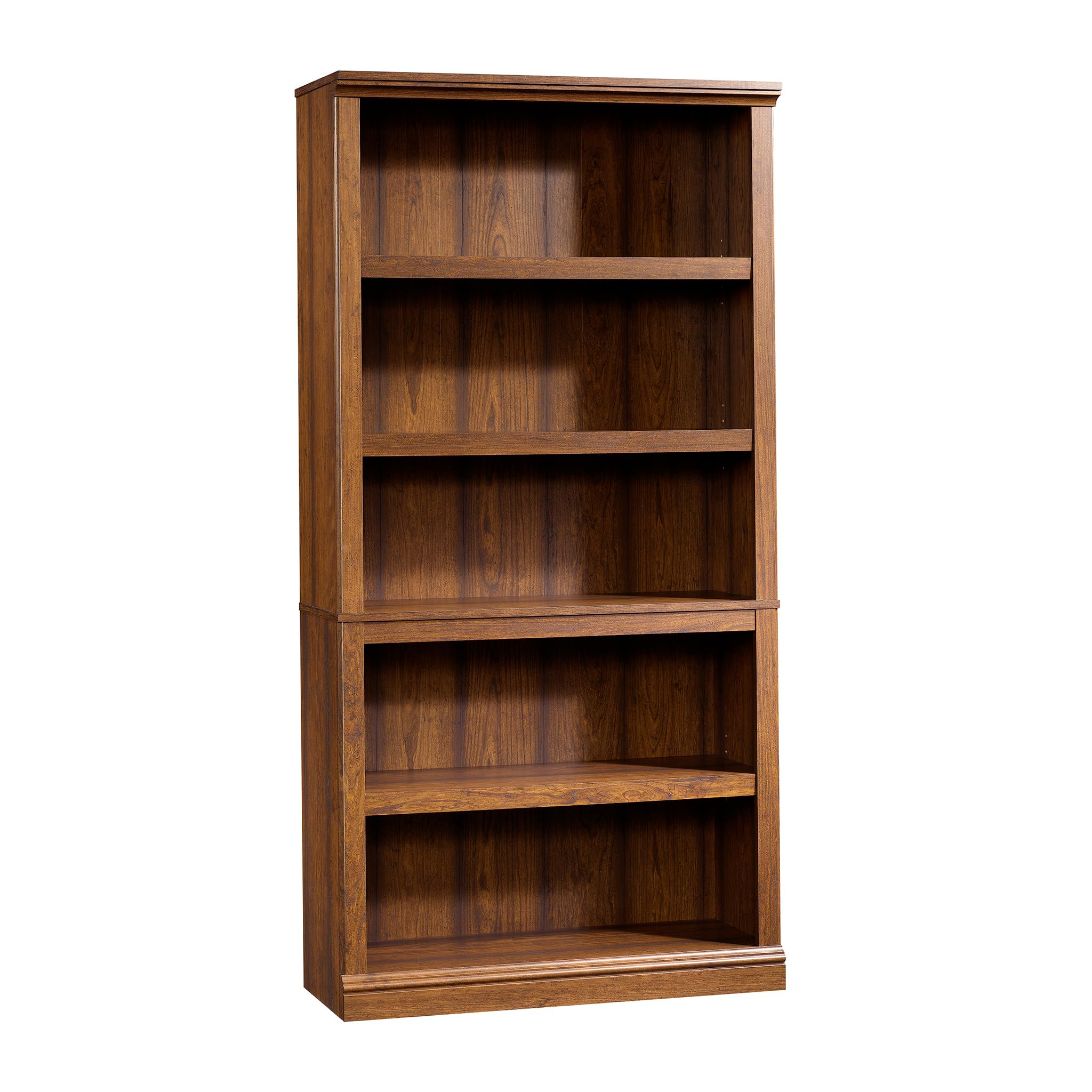 Sauder 5 Tier Book Shelf Wooden Bookcase Multipurpose Bookshelf for Home Office, Living Room, in Vintage Oak