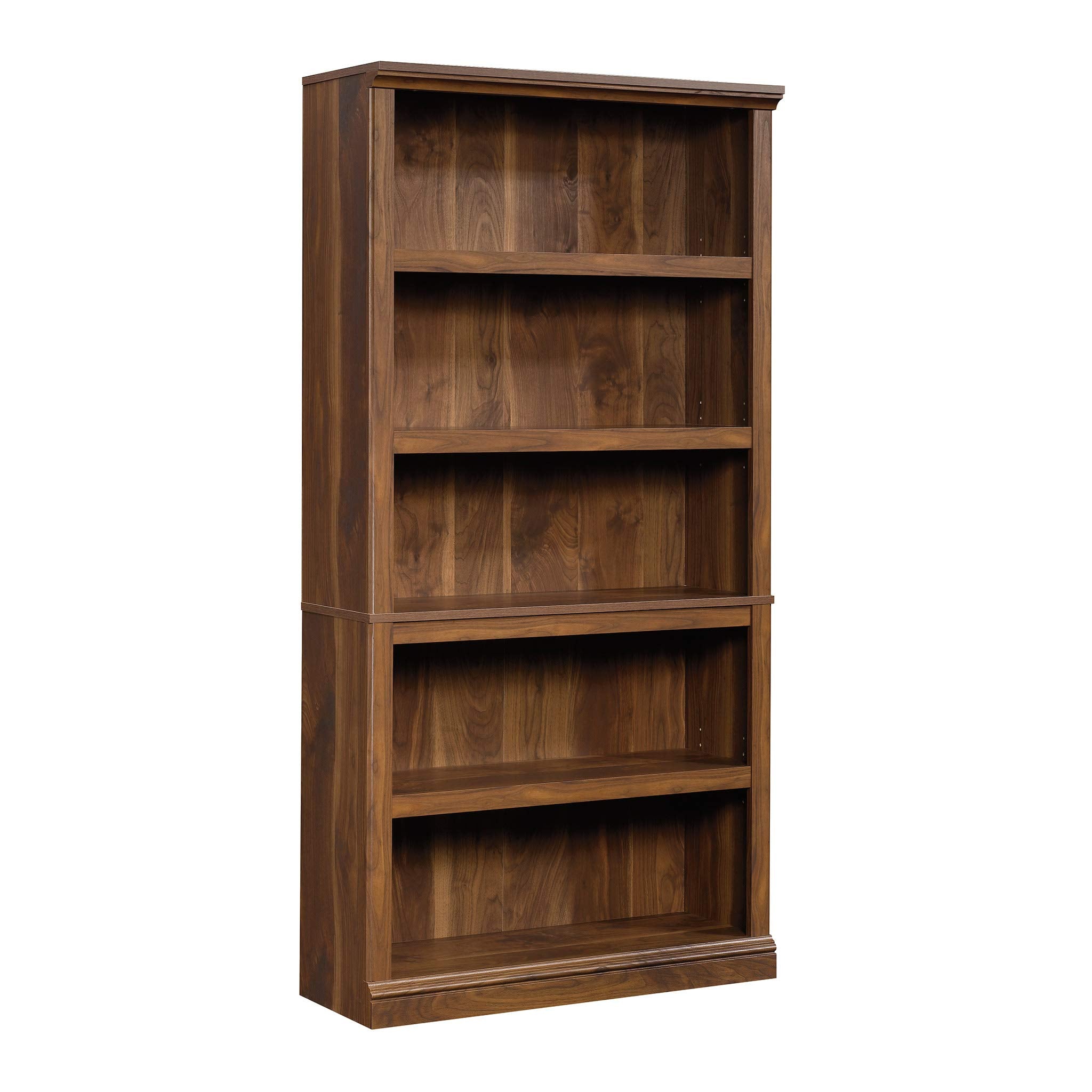 Sauder 5 Tier Book Shelf Wooden Bookcase Multipurpose Bookshelf for Home Office, Living Room, in Vintage Oak