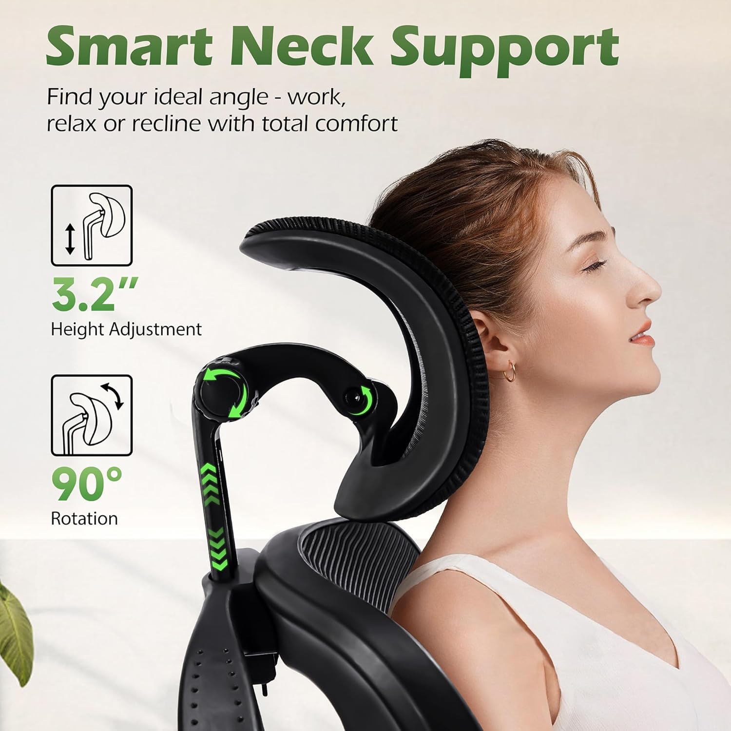 AreShark Office Chair Ergonomic Desk Chairs with Adjustable Lumbar Support& Headrest Hanger, High Back Breathable Mesh Chair with Wheels, Rolling Swivel Comfy Task Computer Chair for Home Work Gaming
