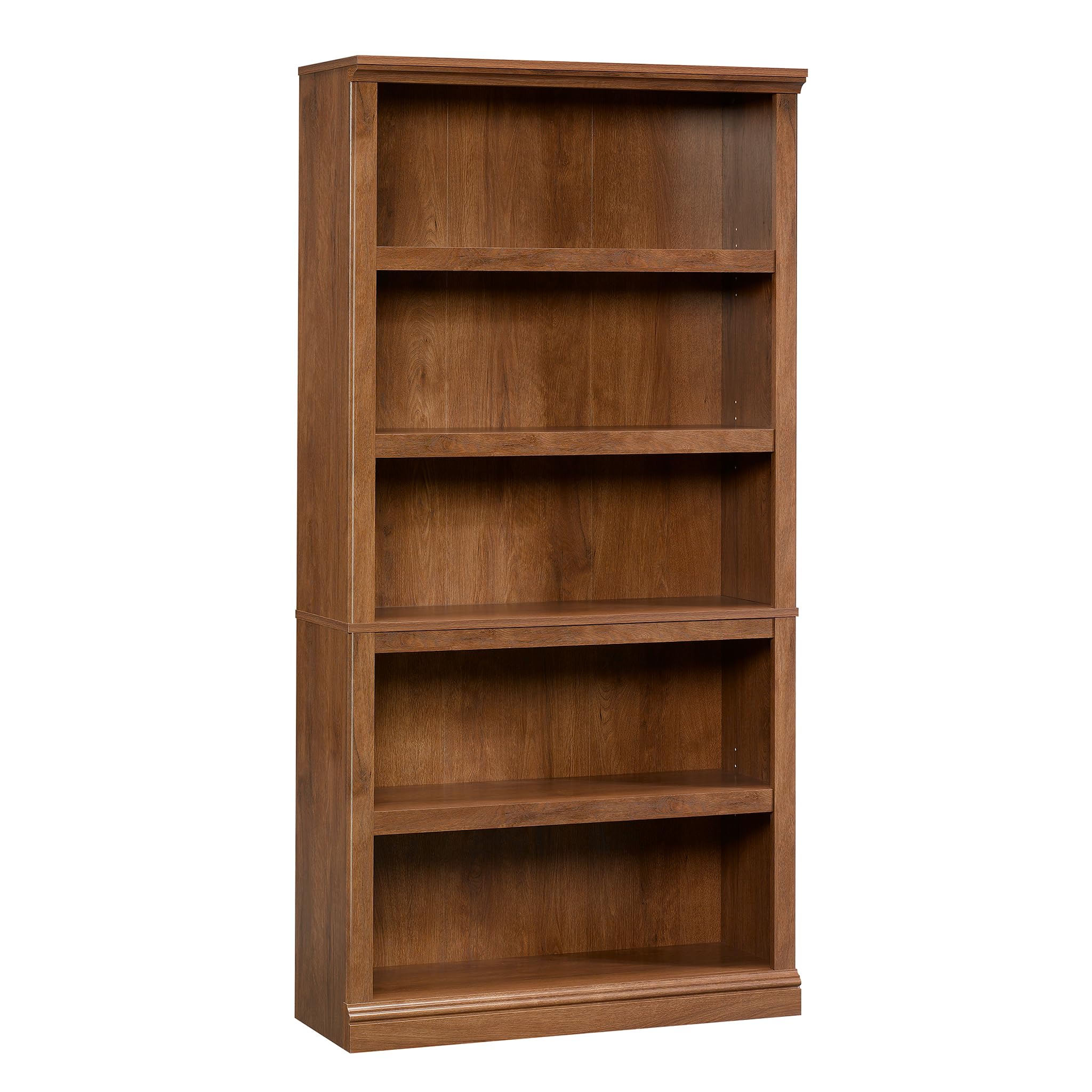 Sauder 5 Tier Book Shelf Wooden Bookcase Multipurpose Bookshelf for Home Office, Living Room, in Vintage Oak