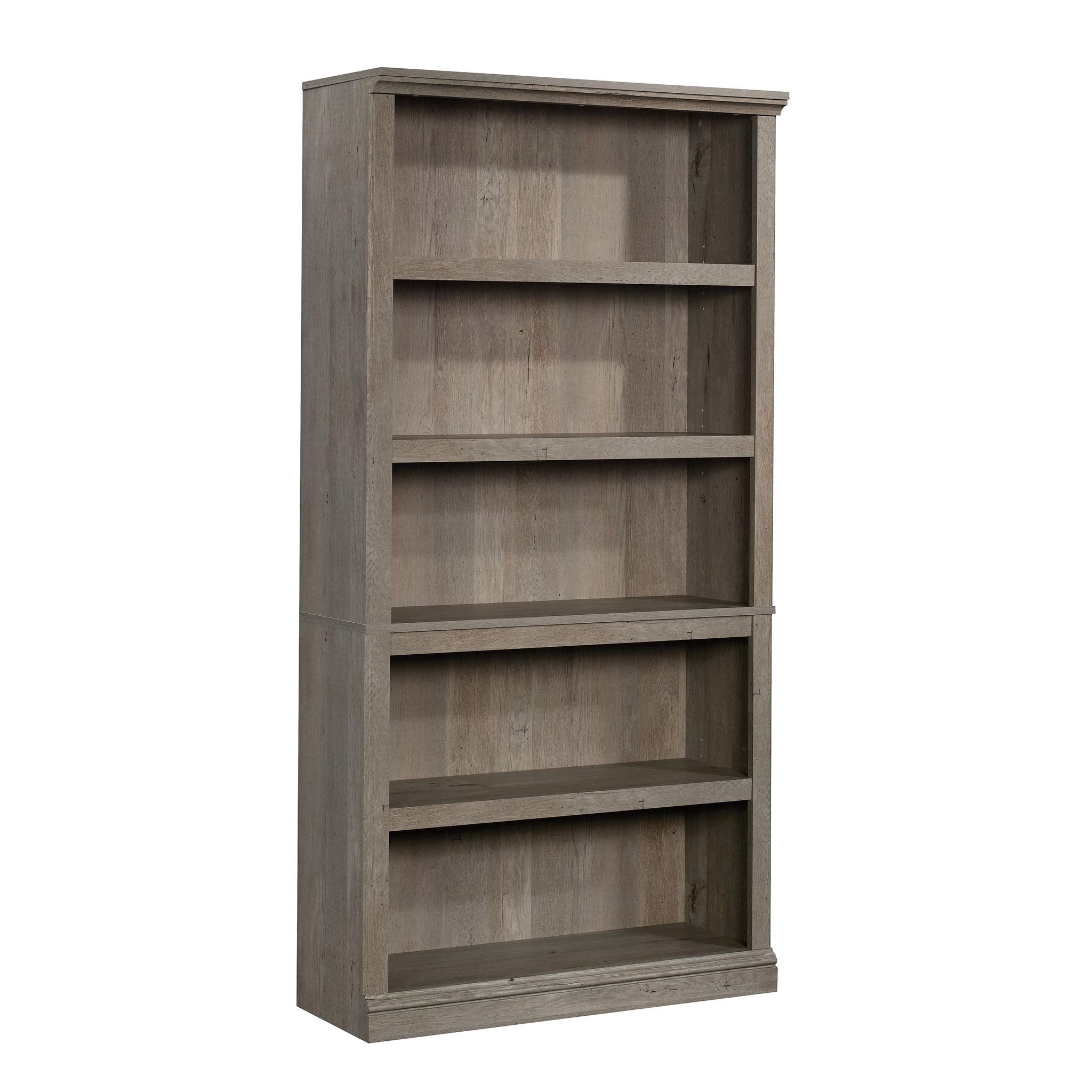 Sauder 5 Tier Book Shelf Wooden Bookcase Multipurpose Bookshelf for Home Office, Living Room, in Vintage Oak