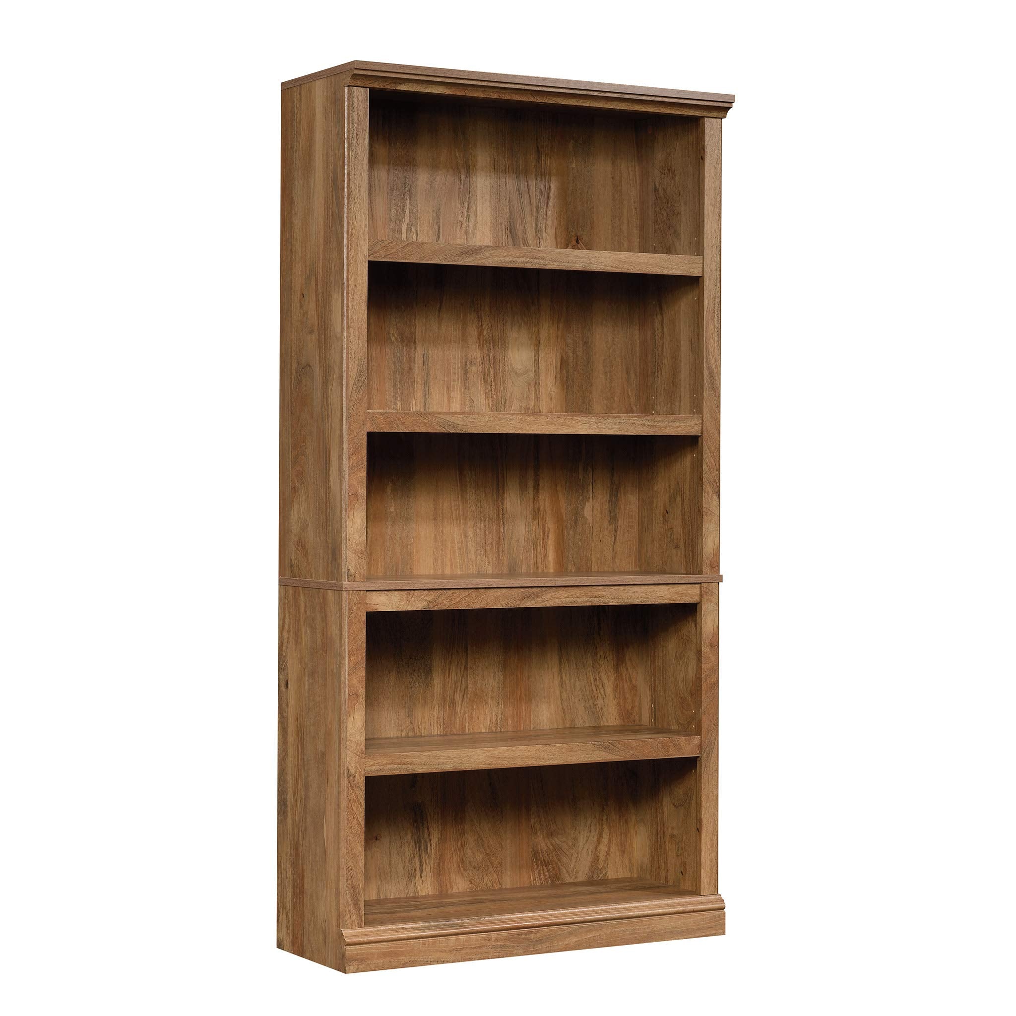 Sauder 5 Tier Book Shelf Wooden Bookcase Multipurpose Bookshelf for Home Office, Living Room, in Vintage Oak