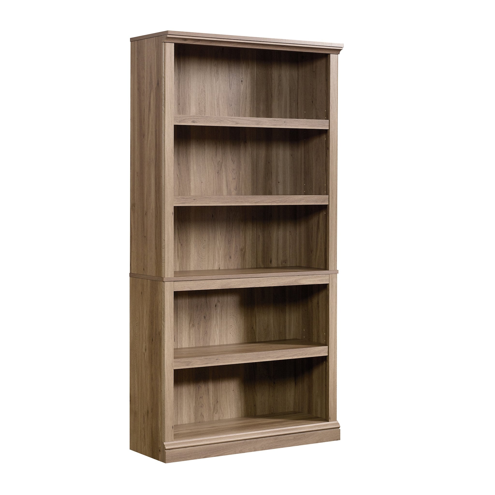Sauder 5 Tier Book Shelf Wooden Bookcase Multipurpose Bookshelf for Home Office, Living Room, in Vintage Oak
